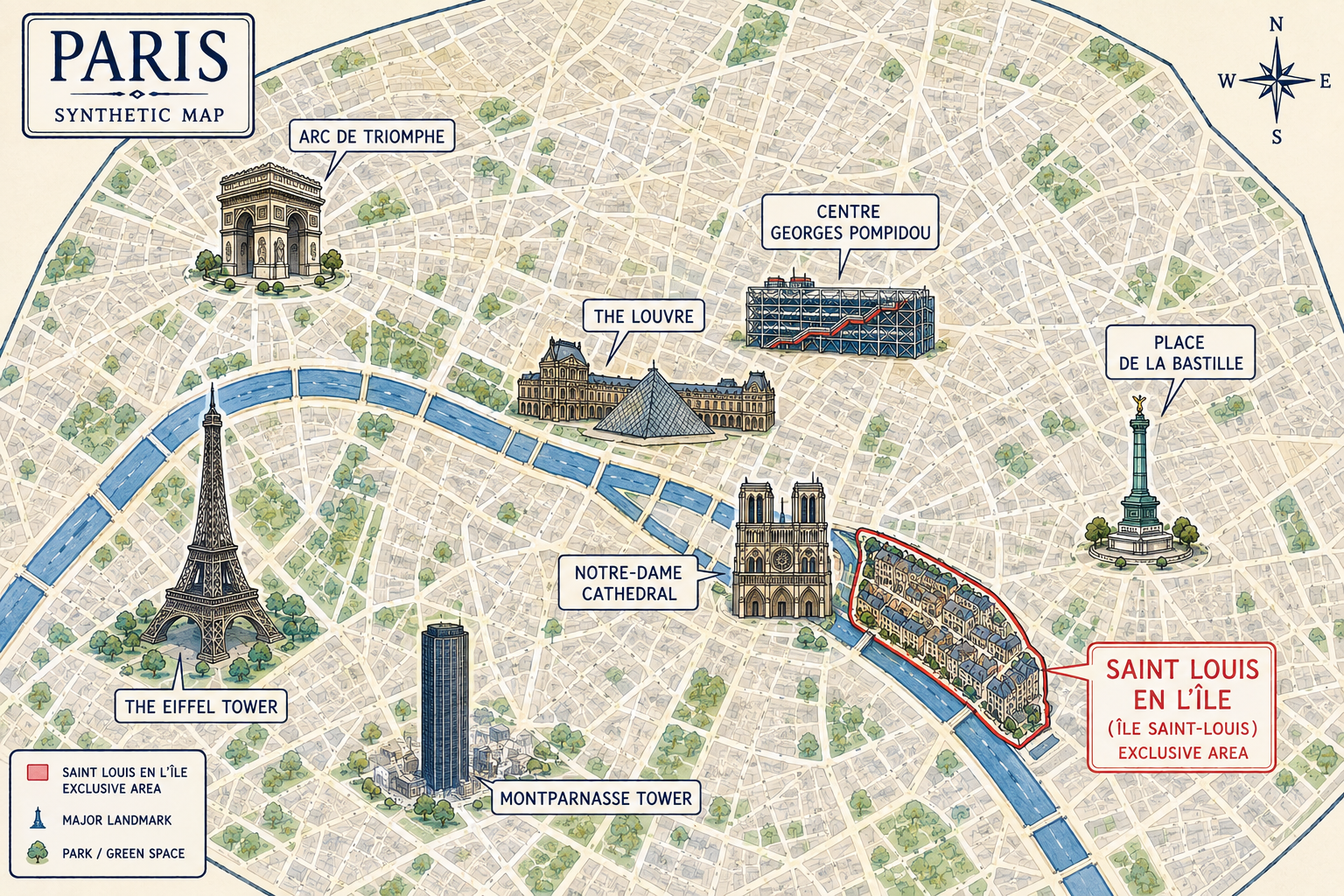 Plan de situation — Île Saint-Louis, Paris 4ème